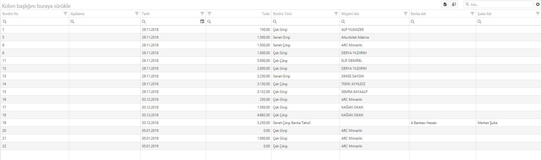 çek senet raporu 11